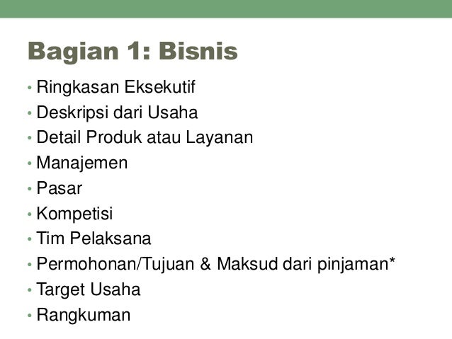 Penyusunan proposal bisnis