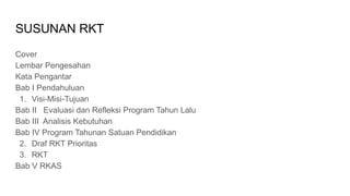 PENYUSUNAN RKT DAN RKJM SATUAN PENDIDIKAN | PPTX