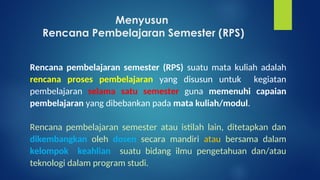 MATERI PENYUSUNAN RENCANA PEMBELARAN SEMESTER | PPT
