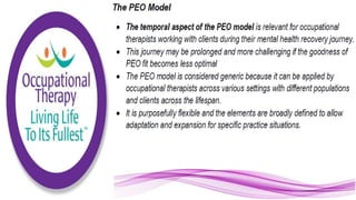 Applying the Person Environment Occupation Model to Practice