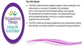 Applying the Person Environment Occupation Model to Practice