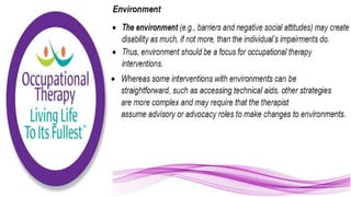 Applying the Person Environment Occupation Model to Practice
