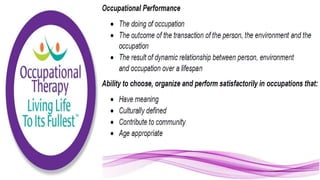 Applying the Person Environment Occupation Model to Practice
