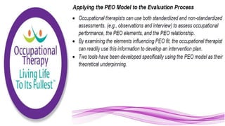 Applying the Person Environment Occupation Model to Practice