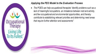 Applying the Person Environment Occupation Model to Practice