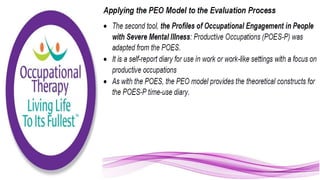 Applying the Person Environment Occupation Model to Practice