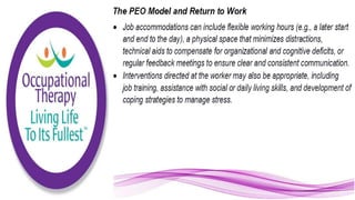 Applying the Person Environment Occupation Model to Practice