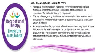 Applying the Person Environment Occupation Model to Practice