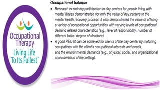 Applying the Person Environment Occupation Model to Practice