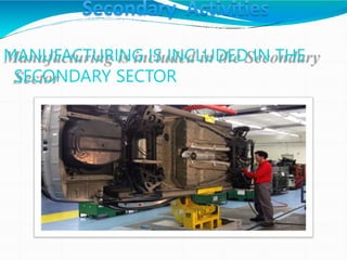 MANUFACTURING IS INCLUDED IN THE
SECONDARY SECTOR
 