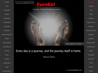 Every day is a journey, and the journey itself is home.  Matsuo Basho Journey More quotes on ‘Journey’ … 