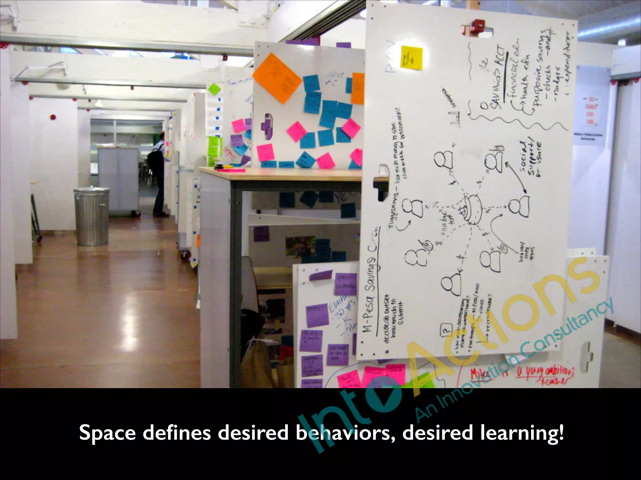 Não$cace$para$idéias$sozinho!

Space deﬁnes desired behaviors, desired learning!

 
