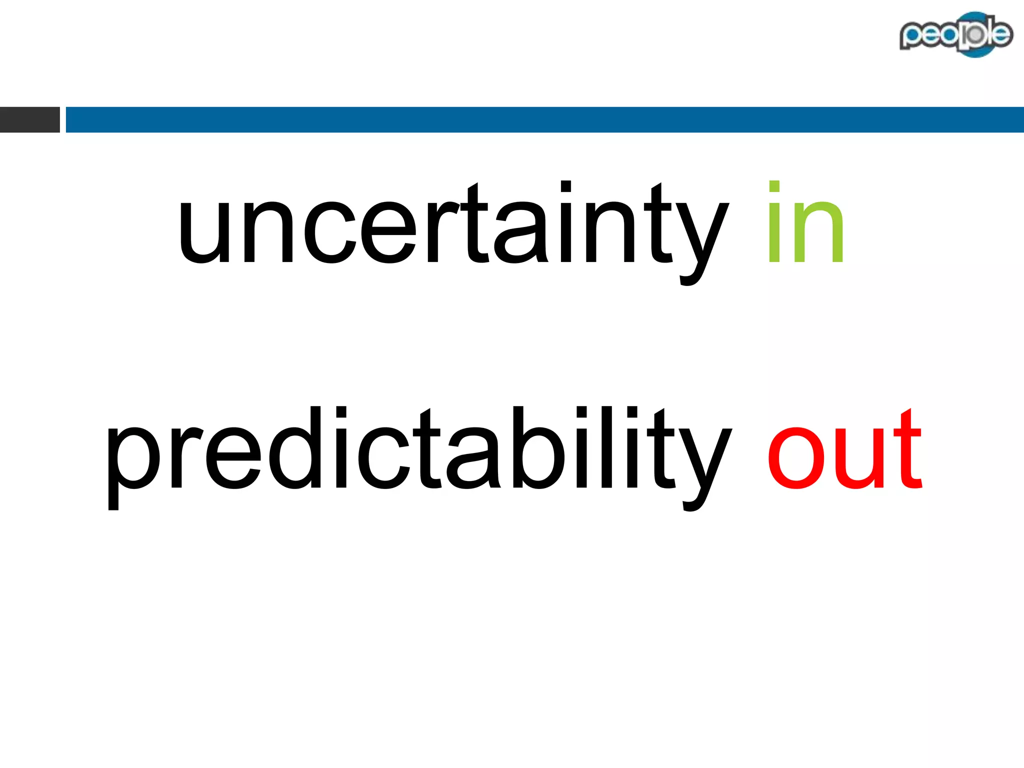 uncertainty in
predictability out

 