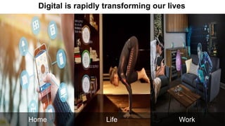 Digital is rapidly transforming our lives
Home Life Work
 