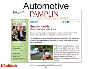Risk Analysis

http://europeandcis.undp.org/blog/2012/11/16/social-media-and-political-risk-analysis/

23
The same graph turned into media sources- who is talking about Georgia in this period of time

 