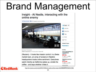 Brand Management

http://www.youtube.com/watch?v=VaJjPRwExO8

39
Nestle were Greenpeace’d because palm oil in Kit Kat came from Sinar Mas - company involved in deforestation

 