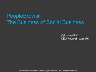 PeopleBrowsr The Business of Social Business  @AndrewGrill CEO PeopleBrowsr UK 