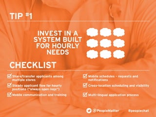 PeopleMatter: 20 Tips for Taking Your Hiring, Training and Scheduling to the Next Level Webinar