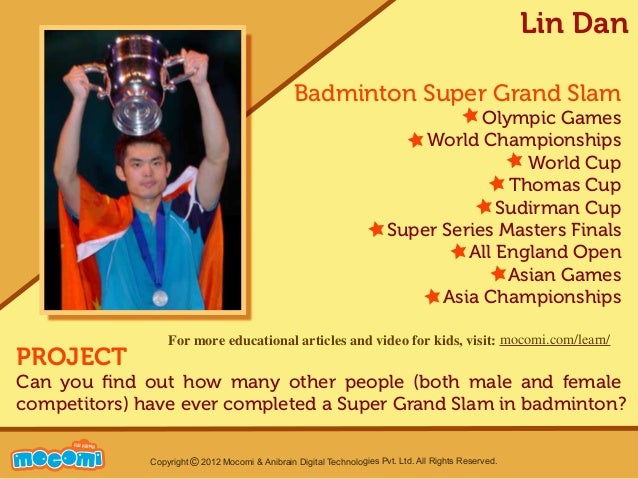 Lin Dan Famous Sports Celebrity For Kids
