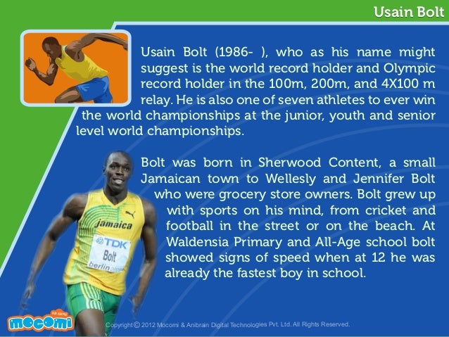 pix Usain Bolt Biography For Kids usain bolt famous sports celebrity