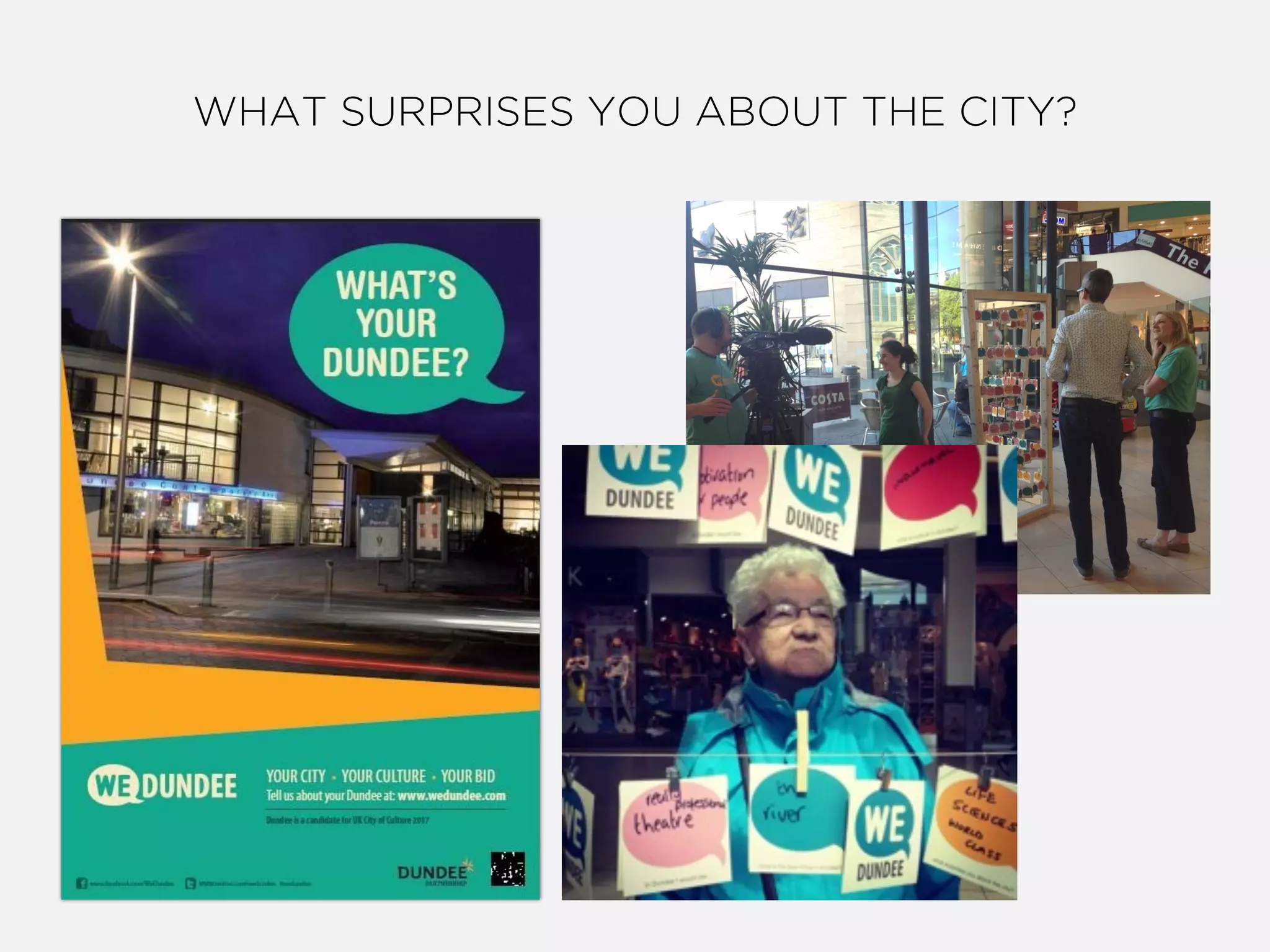 WHAT SURPRISES YOU ABOUT THE CITY?
 