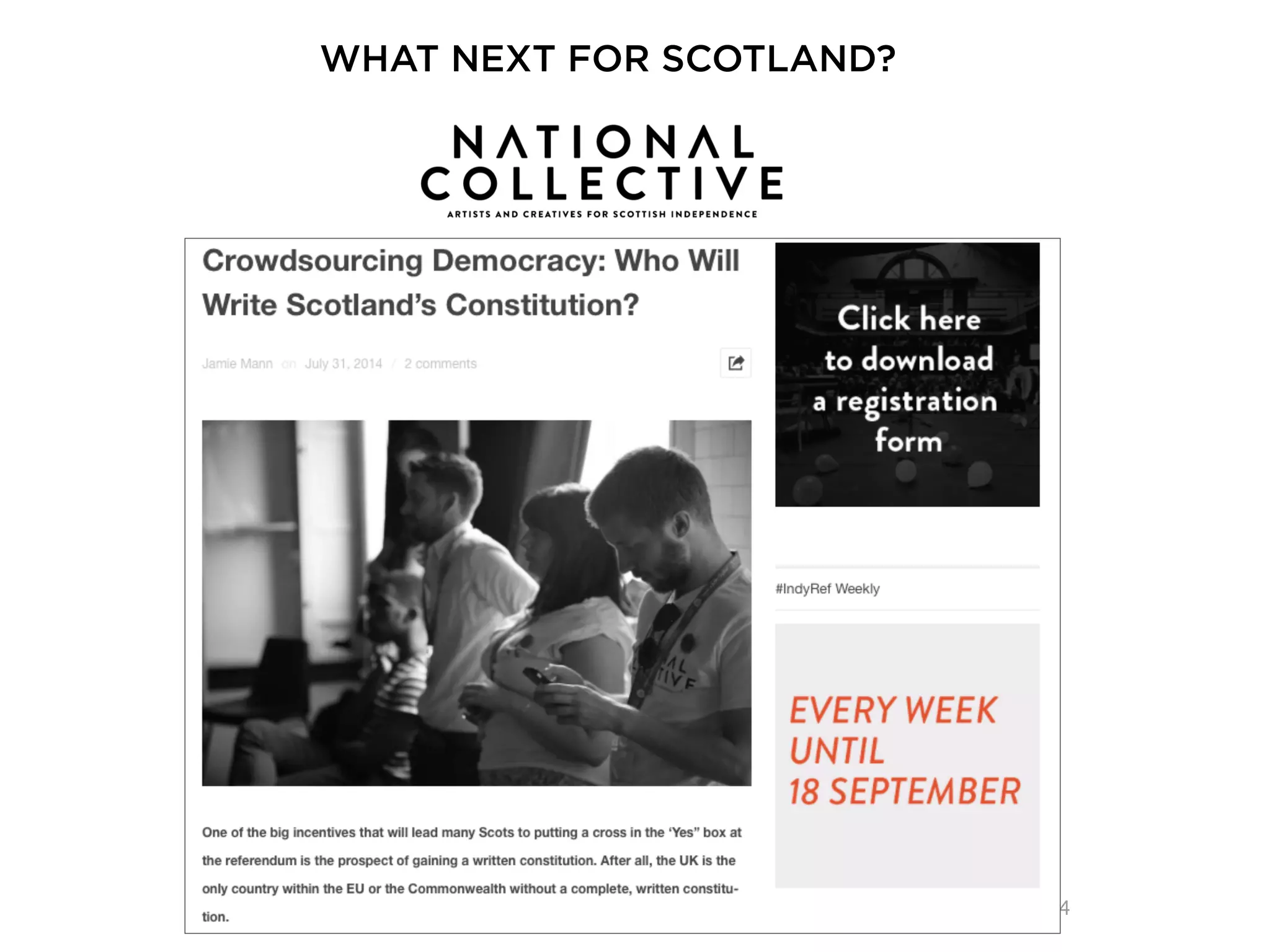 24
WHAT NEXT FOR SCOTLAND?
 