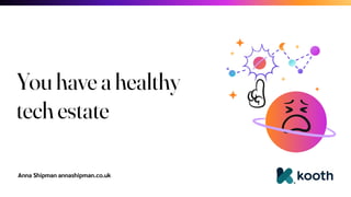 Anna Shipman annashipman.co.uk
You have a healthy
tech estate
 
