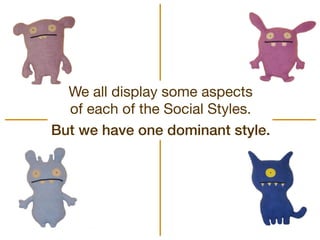 We all display some aspects
  of each of the Social Styles.
But we have one dominant style.
 