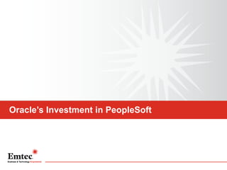 Oracle’s Investment in PeopleSoft

 