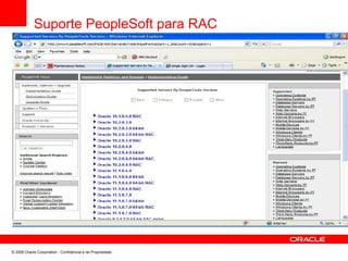 Suporte PeopleSoft para RAC
© 2008 Oracle Corporation - Confidencial e de Propriedade
 