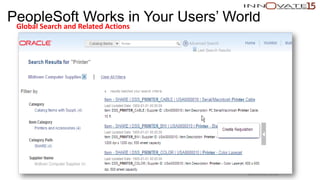 PeopleSoft Works in Your Users’ WorldGlobal Search and Related Actions
Restricted to event use only.
 