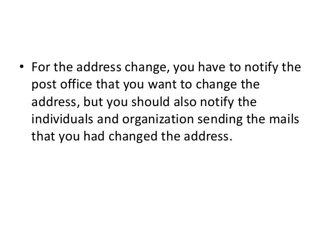 change of address who to notify