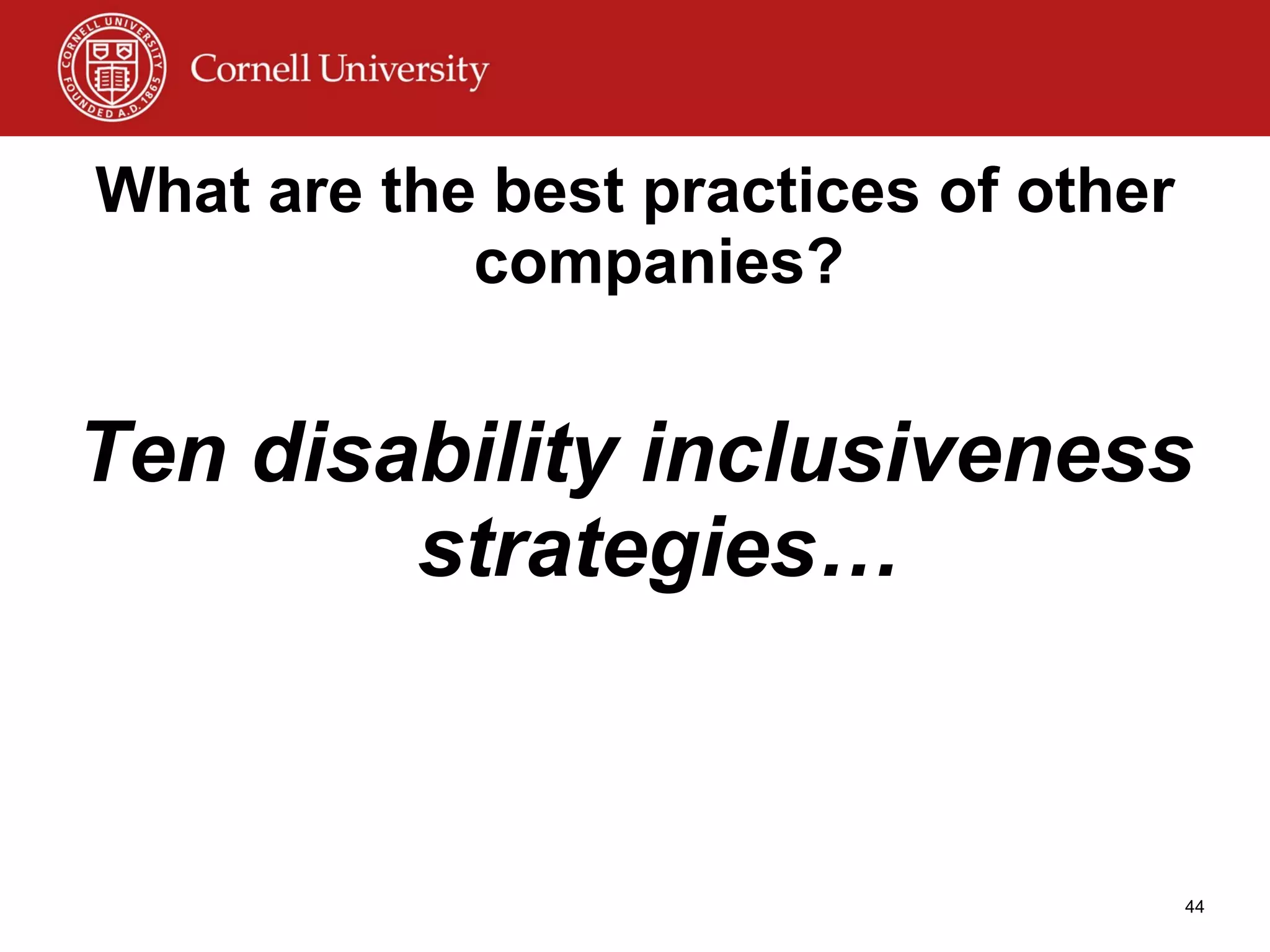 What are the best practices of other companies? Ten disability inclusiveness strategies… 