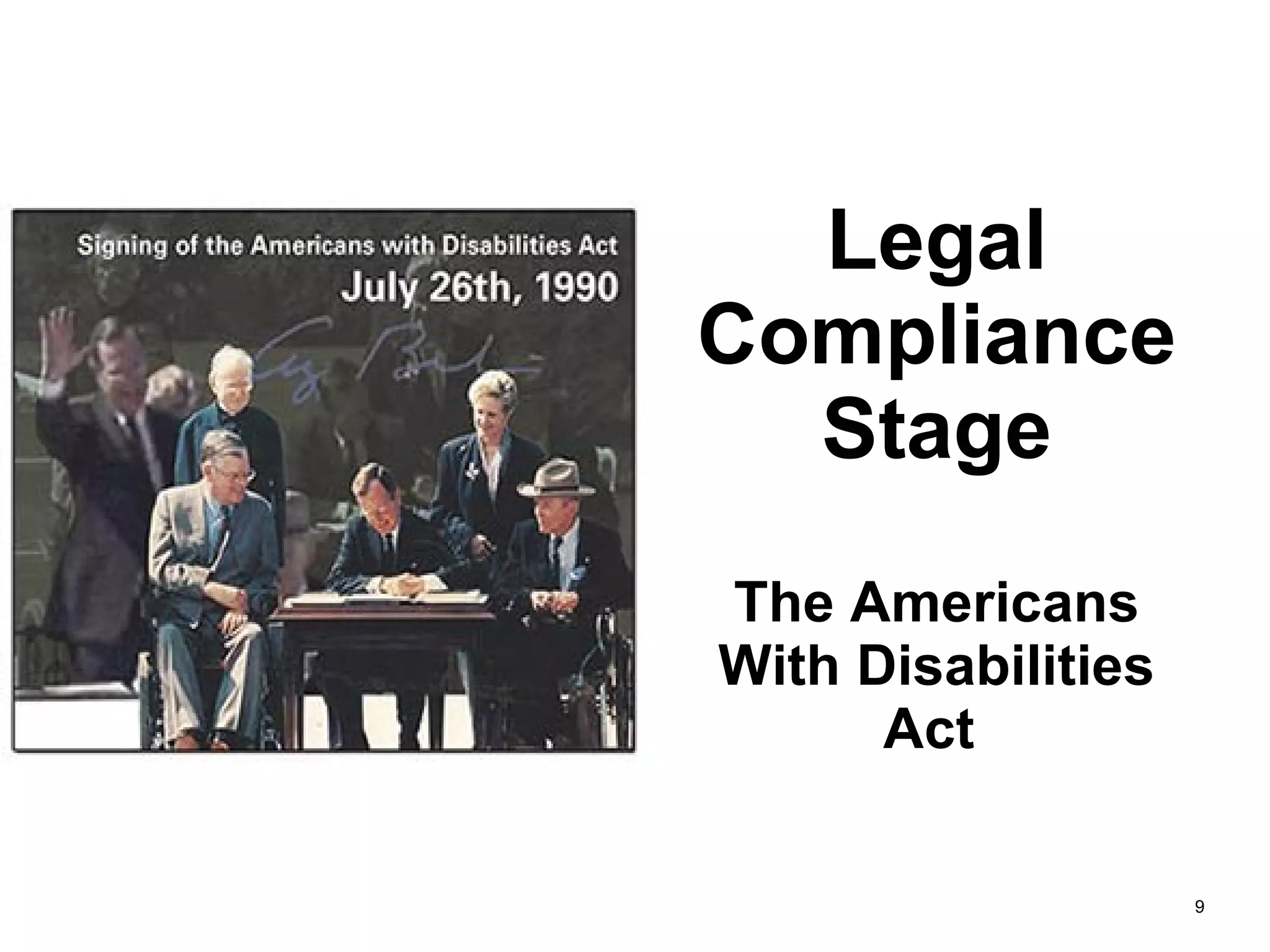 Legal Compliance Stage The Americans With Disabilities Act  