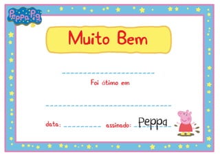 Certifica do da Peppa Pig