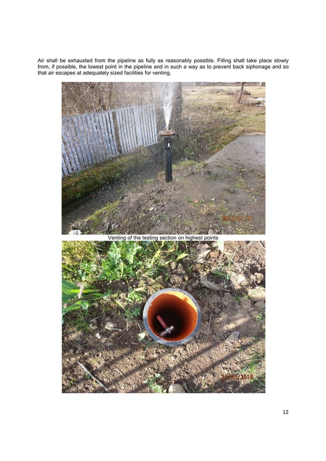 Hydrostatic pressure testing of PE pipelines (handbook) as per EN805 PDF