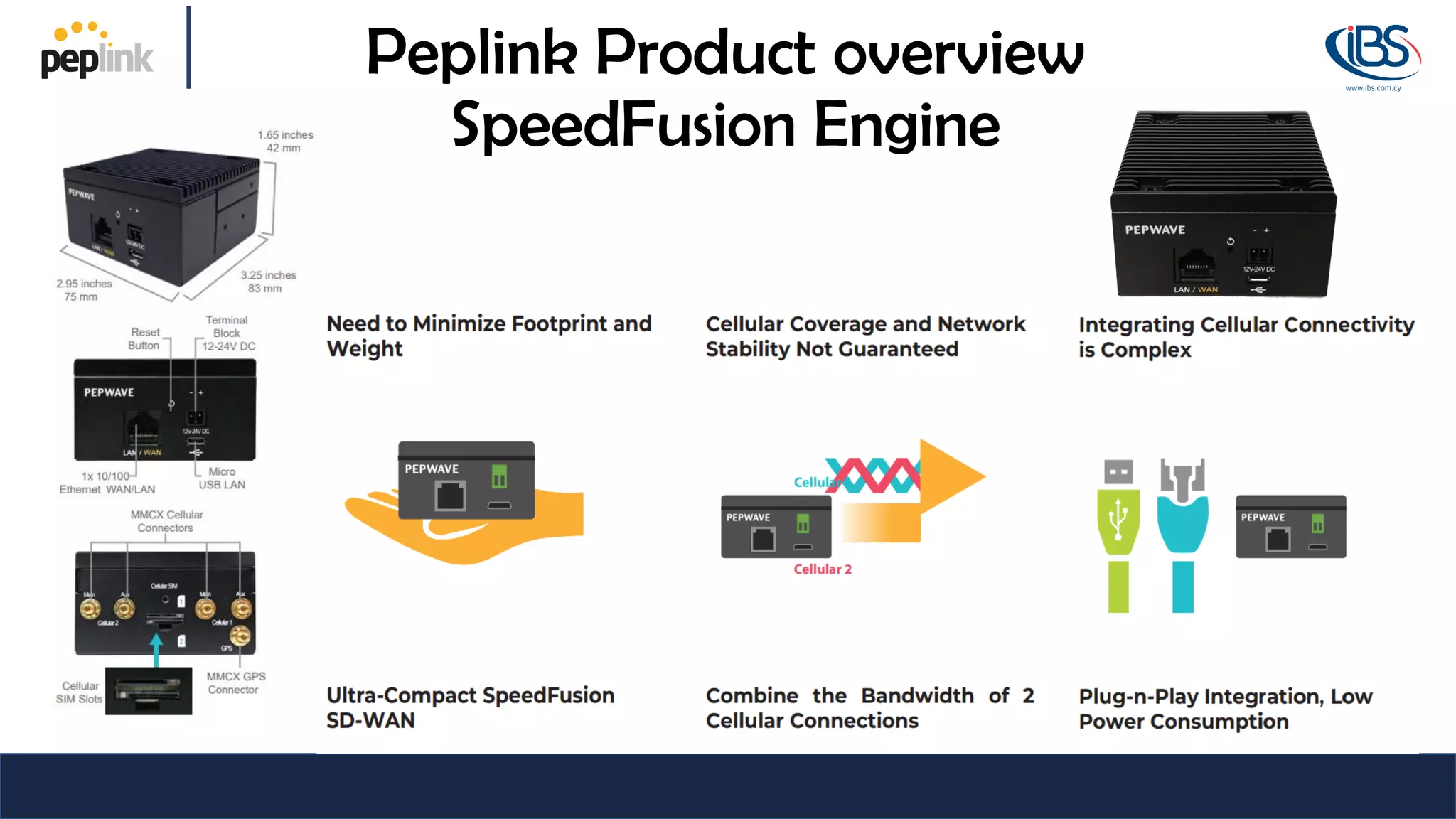 Peplink Product overview
SpeedFusion Engine
 