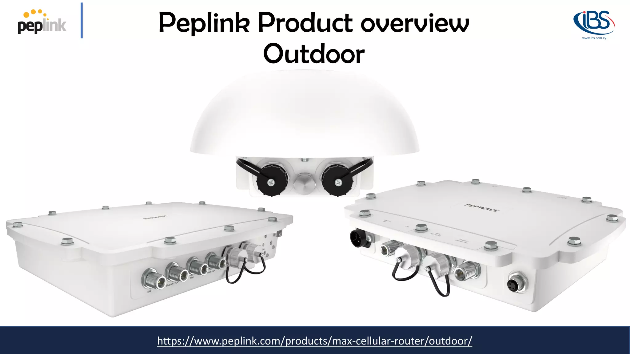 https://www.peplink.com/products/max-cellular-router/outdoor/
Peplink Product overview
Outdoor
 