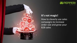It’s not magic!
How to cleverly use sales
campaigns to increase
order size and grow your
B2B sales
 