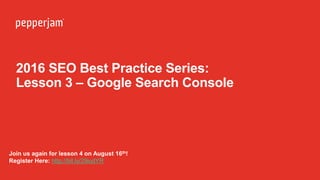 SEO 101 - Google Search Console Explained 
