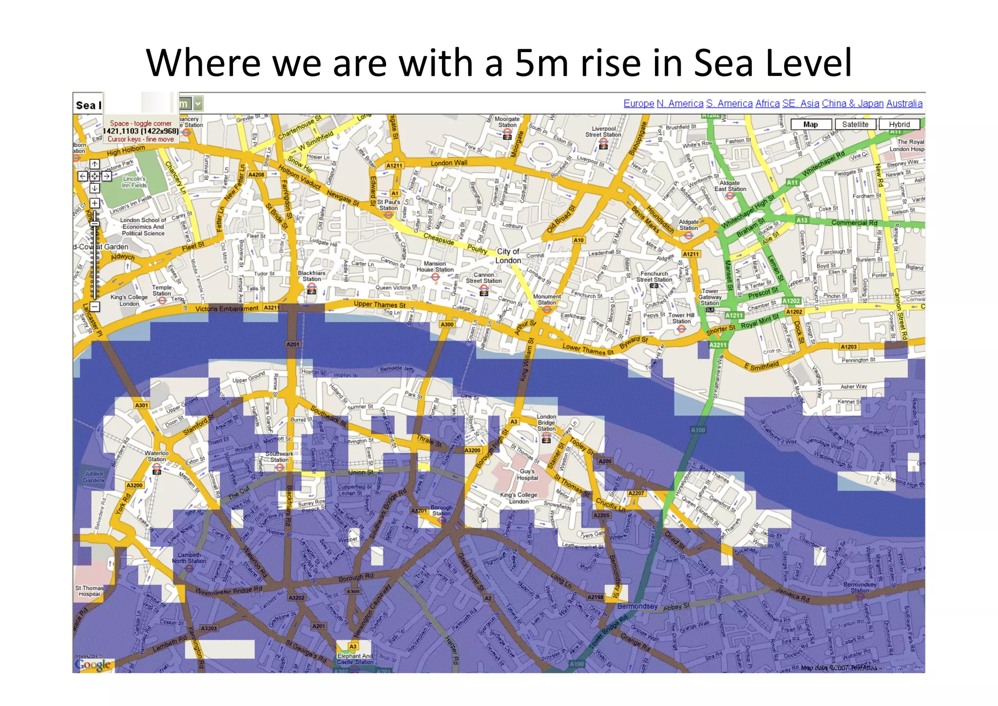 Where we are with a 5m rise in Sea Level
 