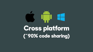Cross platform
(~90% code sharing)
 