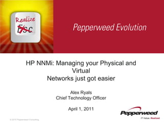 HP NNMi: Managing your Physical and Virtual Networks just got easierAlex RyalsChief Technology OfficerApril 1, 2011 