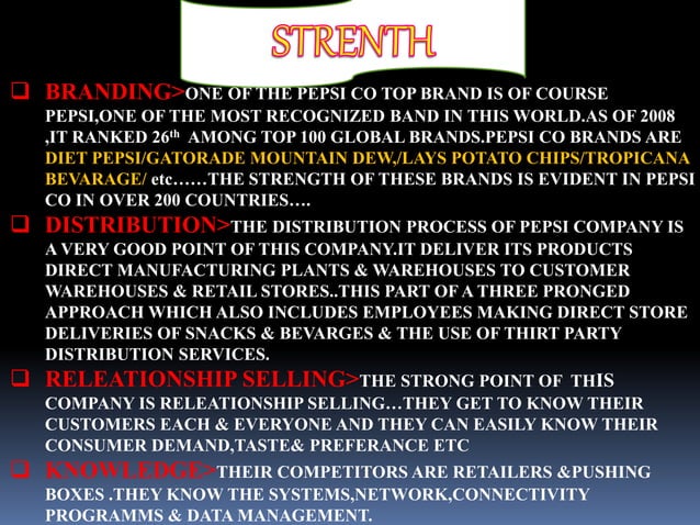 SWOT ANALYSIS OF PEPSI | PPTX