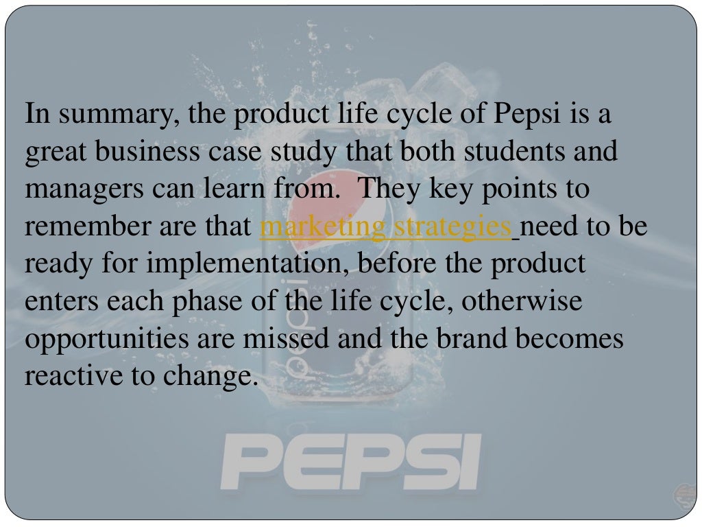 case study on product life cycle of pepsi