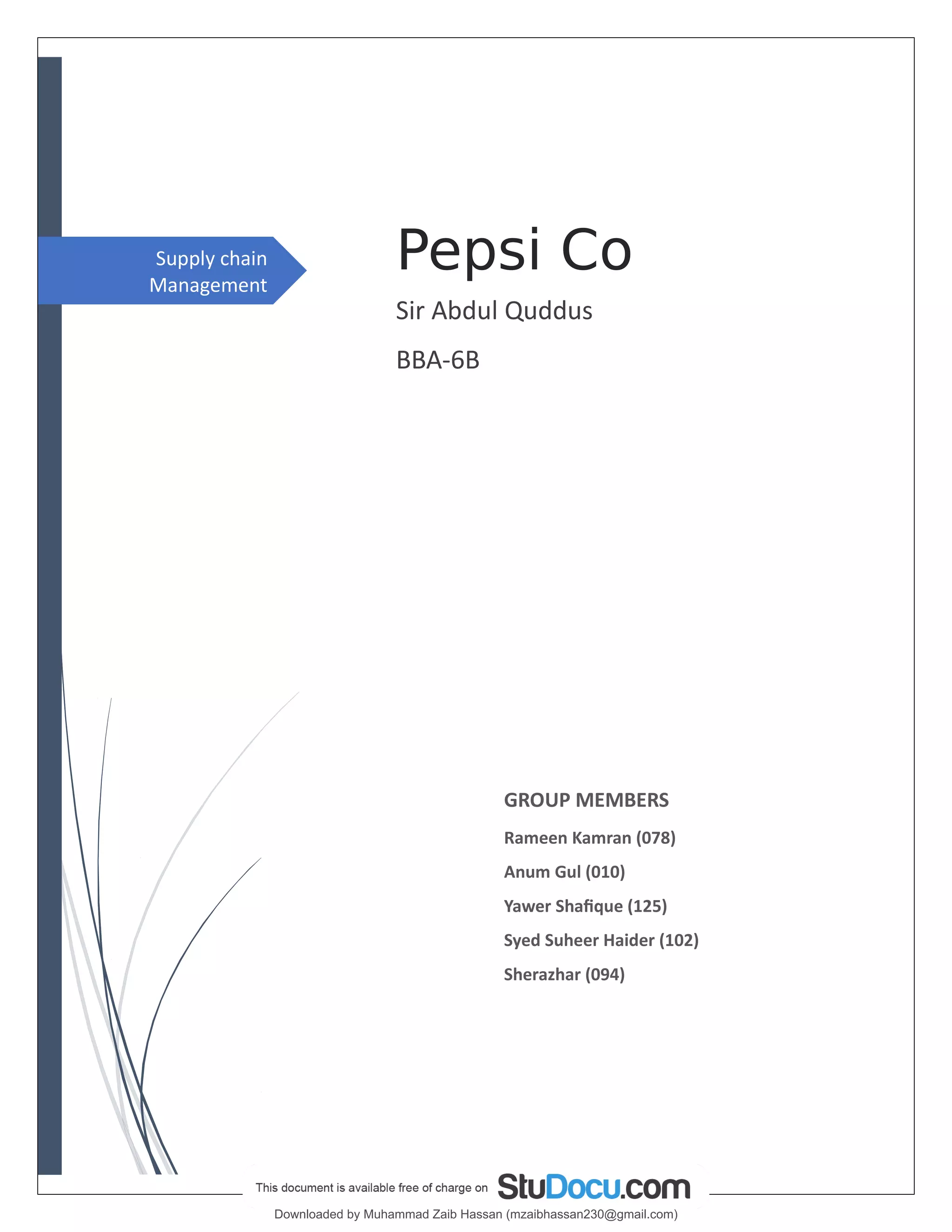 pepsilogistics.pdf Logistics Business