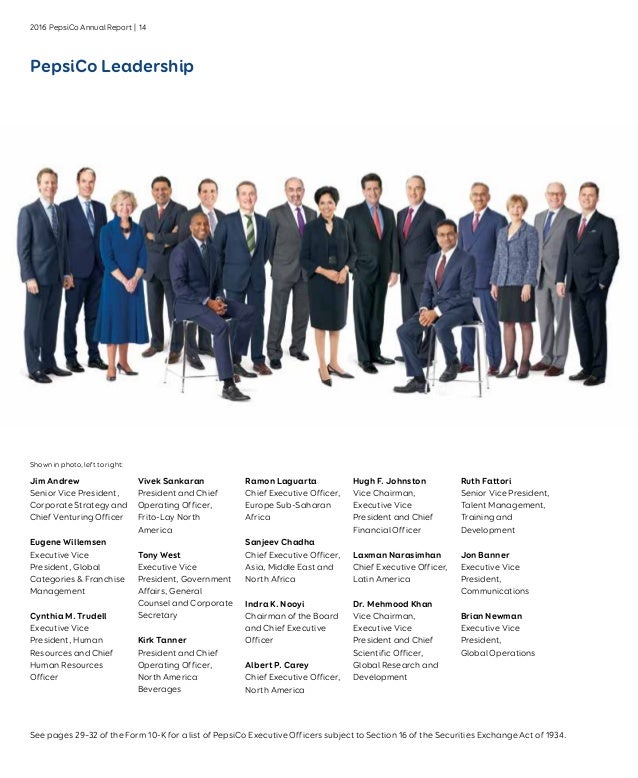 Pepsico And Coco Cola 2016 Annual Report