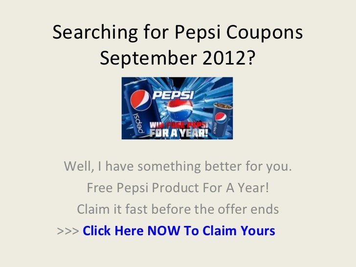 Pepsi Coupons September 2012