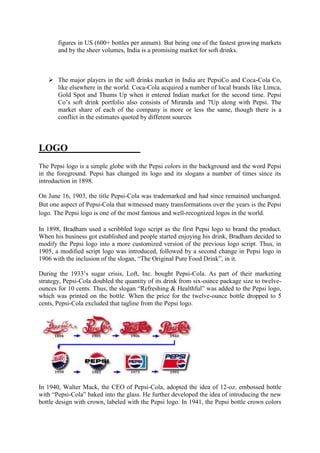 COMPETITORS OF PEPSI