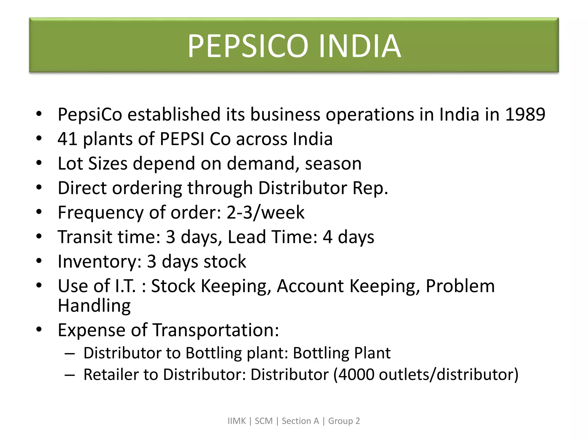 Pepsi reverse logistics | PPTX